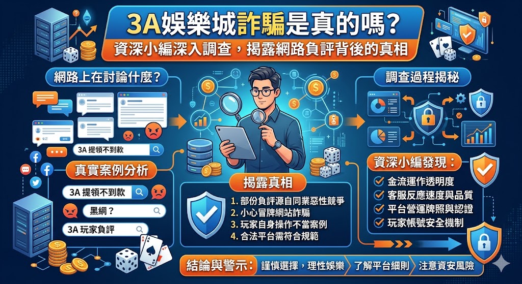 3a娛樂城詐騙是真的嗎？資深小編深入調查，揭露網路負評背後的真相