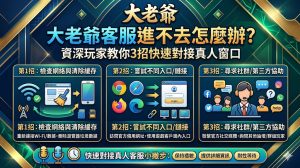 大老爺客服進不去、找不到聯絡窗口該怎麼辦？本文由資深玩家親自傳授3招實用祕訣，教你如何繞過系統故障，快速對接官方真人客服窗口！無論是儲值未到帳、出金問題還是帳號異常，透過這套應急指南都能在第一時間取得協助。遇到網站維護或連結失效時別驚慌，收藏這篇大老爺娛樂城自救方法，保障您的會員權益與博弈體驗！